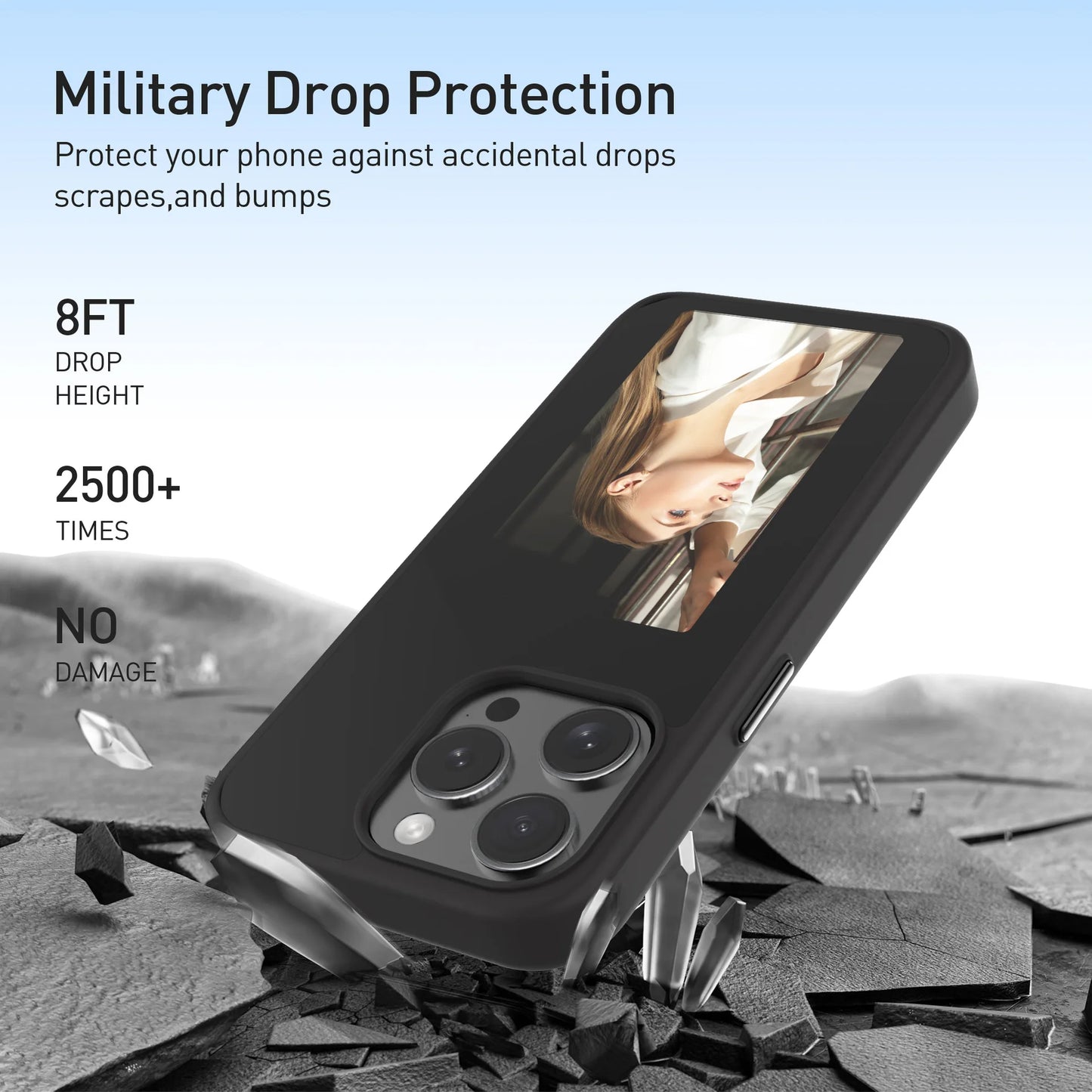 NFC Smart Phone Case for iPhone 16/15/14/13 Pro Max - DIY Wireless Projection