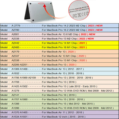 EGYAL Hard Shell Case for MacBook Air 15" & Pro 13", Compatible with M1 & M2 Models