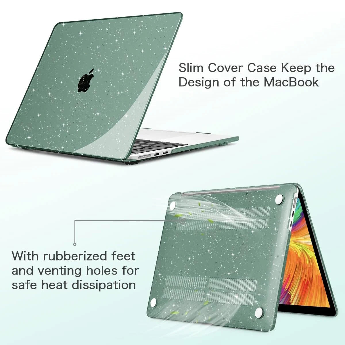 EGYAL Hard Shell Case for MacBook Air 15" & Pro 13", Compatible with M1 & M2 Models