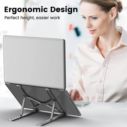 Adjustable Aluminum Alloy Laptop Stand - Portable & Foldable Cooling Holder