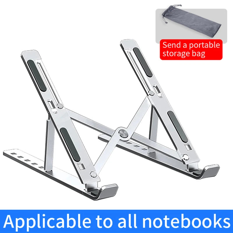 Adjustable Aluminum Alloy Laptop Stand - Portable & Foldable Cooling Holder