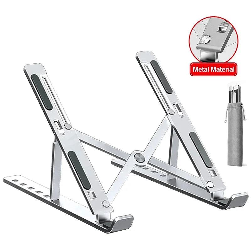 Adjustable Aluminum Alloy Laptop Stand - Portable & Foldable Cooling Holder